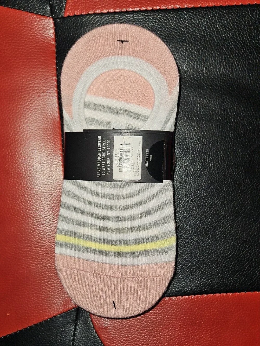 Steve Madden Gray Low-Cut No-Show Sneaker Socks with Pastel Stripes - 5 Pack